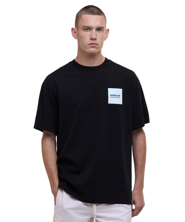 Men's Barbour International Micro Block Graphic Oversized T-Shirt - Black