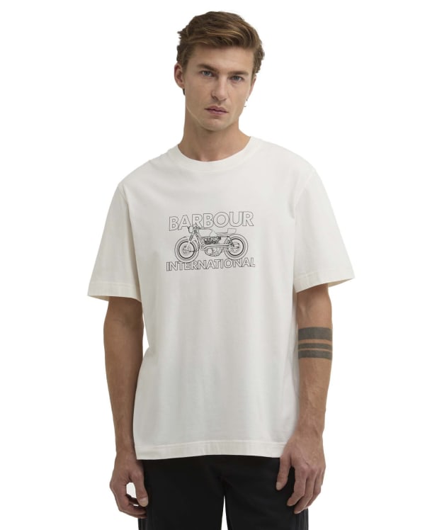 Men's Barbour International Cowl Motorbike Graphic T-Shirt - Whisper White