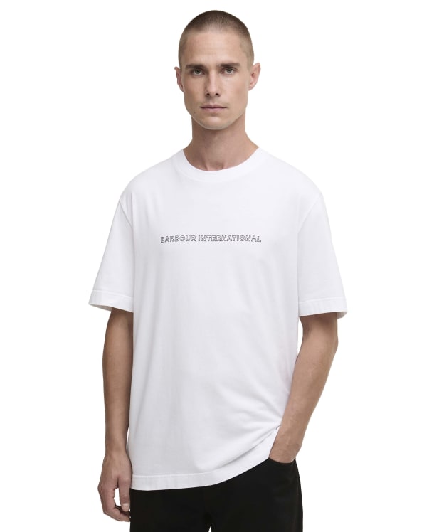 Men's Barbour International Outline Motor Graphic T-Shirt - White