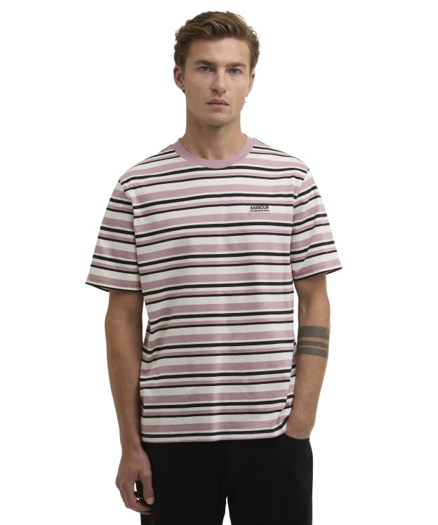Men's Barbour International Burnwood Stripe T-Shirt - Woodrose