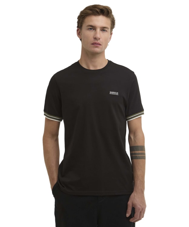 Men's Barbour International Burnwood Tipped Cuff T-Shirt - Black