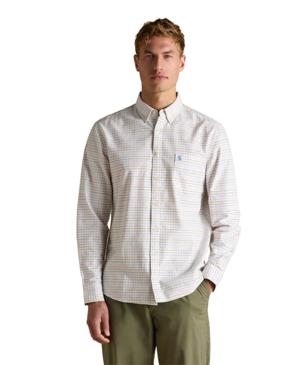 Men's Joules Oxford Classic Fit Long Sleeved Shirt - White Multi