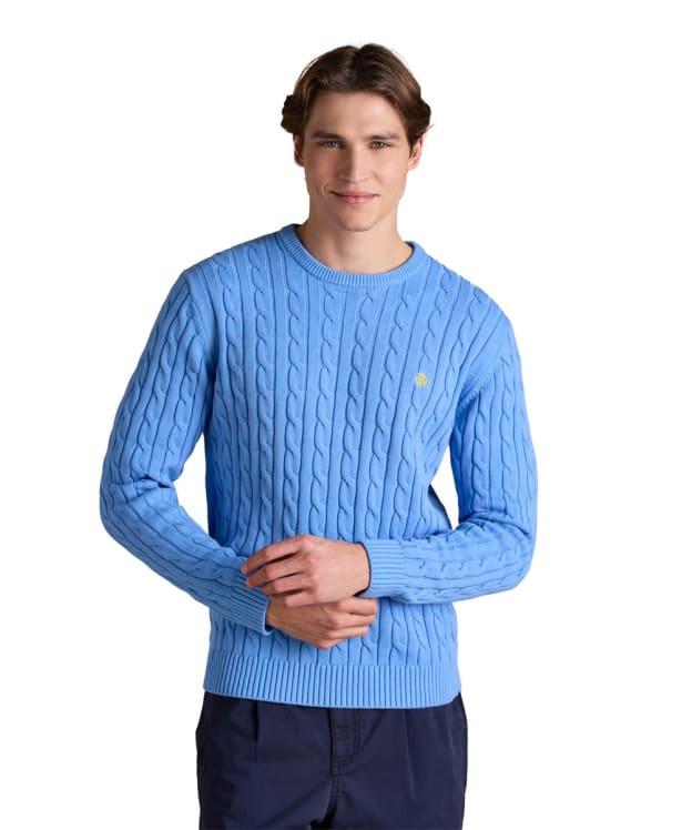 Men's Joules Hillside Cotton Crew Neck Jumper - Blue