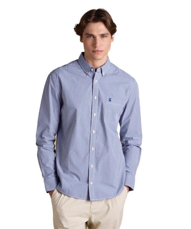 Men's Joules Poplin Gingham Long Sleeve Shirt - Blue