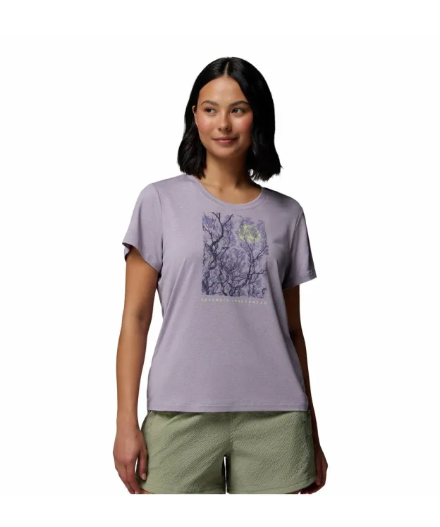 Women's Columbia Parsons Point Short Sleeve Scoop T-Shirt - Lavender Pearl Heather