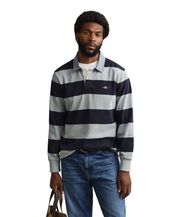 Men's GANT Regular Fit Chambray Stripe Heavy Rugger - Ceramic Grey
