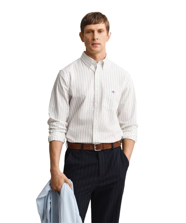 Men's GANT Regular Fit Classic Oxford Stripe Shirt - White
