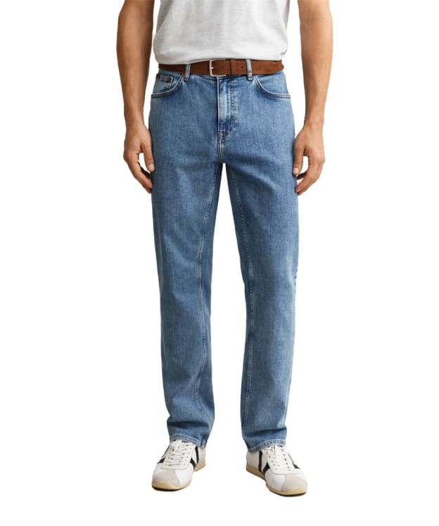 Men's GANT Regular Fit Clean Wash Jeans - Semi Light Blue