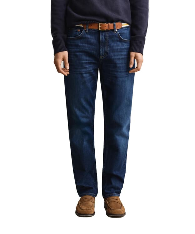 Men's GANT Regular Fit Jeans - Mid Blue Worn In