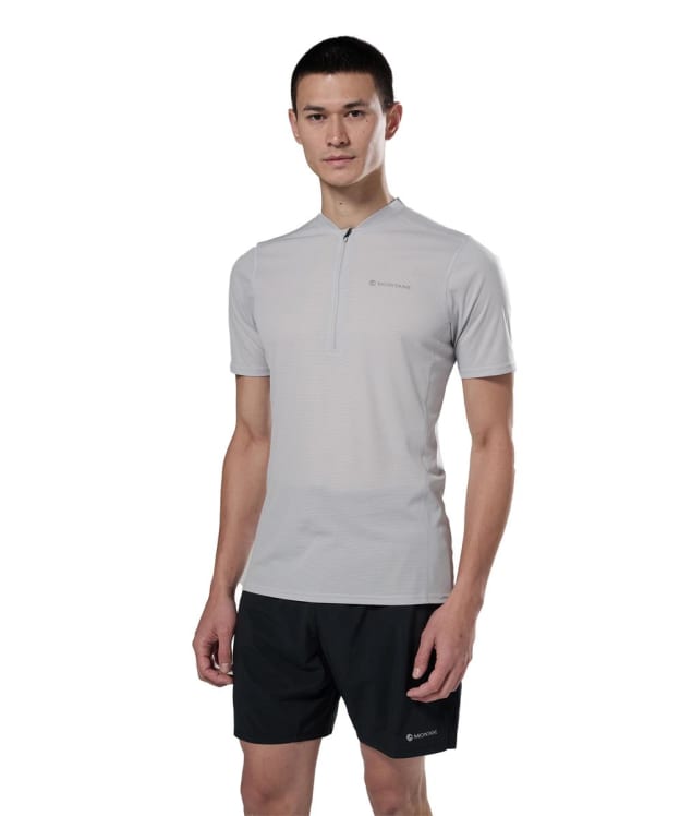 Men's Montane Dart Nano Zip T-Shirt - Platinum