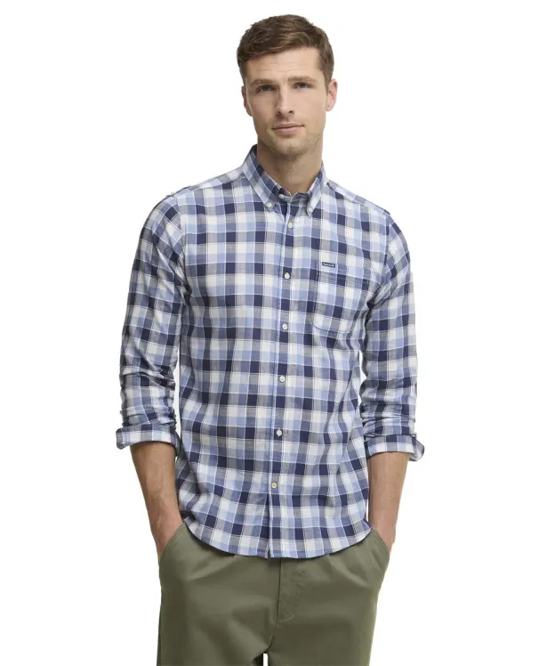 Men's Barbour Harwood Gingham Tailored Shirt - Blue