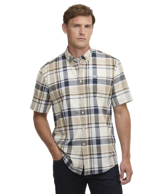 Men's Barbour Swinfell Checked Regular Short Sleeved Shirt - Russet