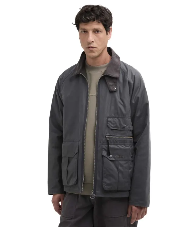 Men's Barbour Re-Engineered Blackett Spey Waxed Jacket - Asphalt