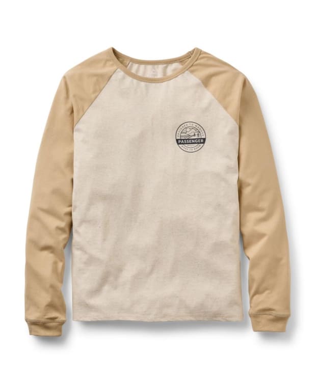 Men's Passenger Clothing Odyssey Recycled Cotton Raglan Long Sleeve T-Shirt - Milky Marl