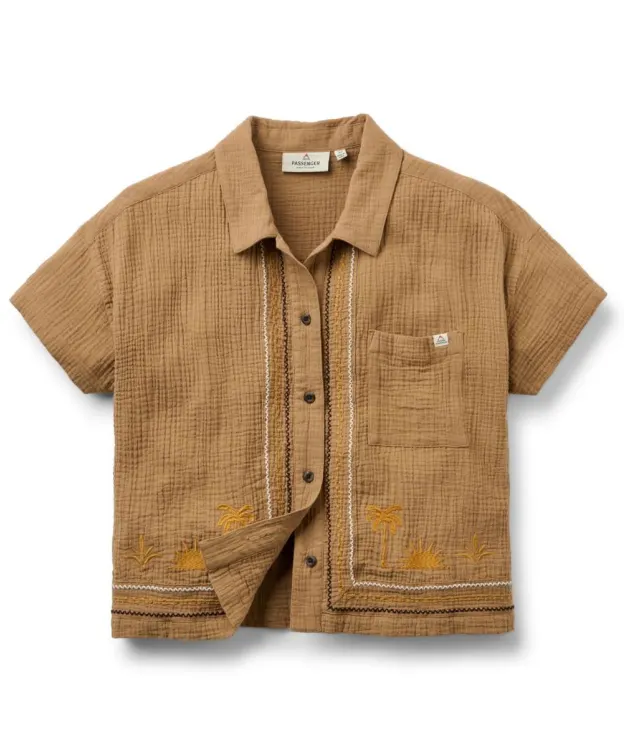 Women's Passenger Clothing Waveney Short Sleeve Shirt - Caramel Brown