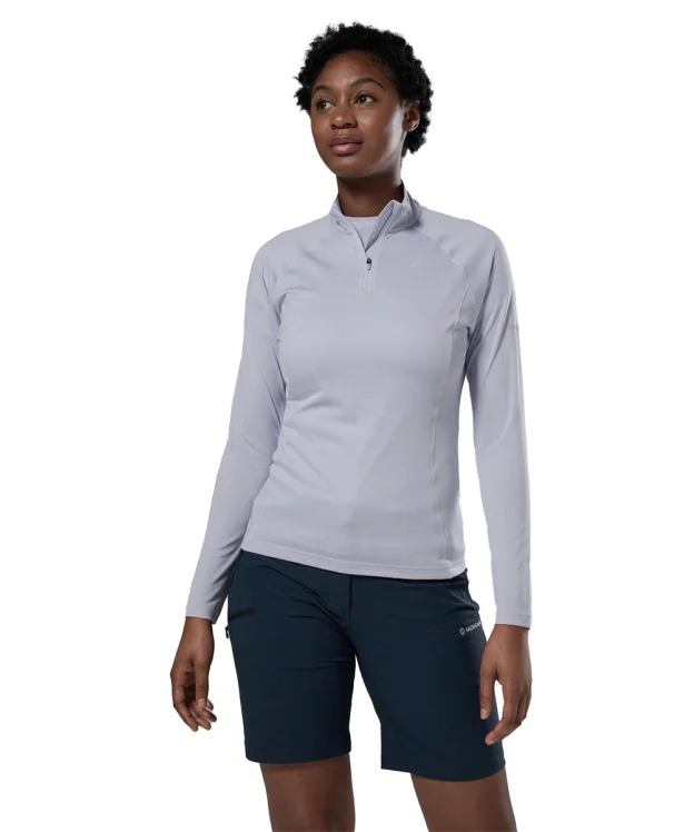 Women's Montane Dart Long Sleeve Zip Neck Top - Lilac Haze