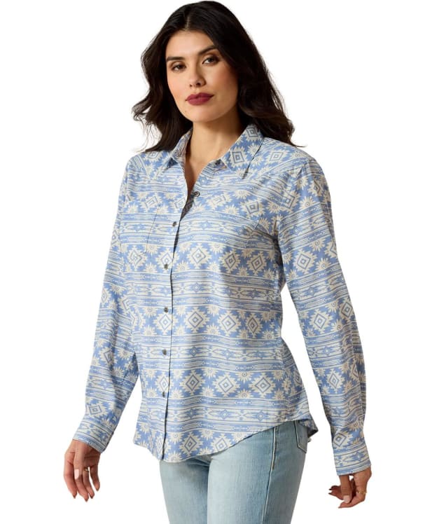 Women's Ariat Billie Jean Western Shirt - Ashleigh Blue Crystal Southwest