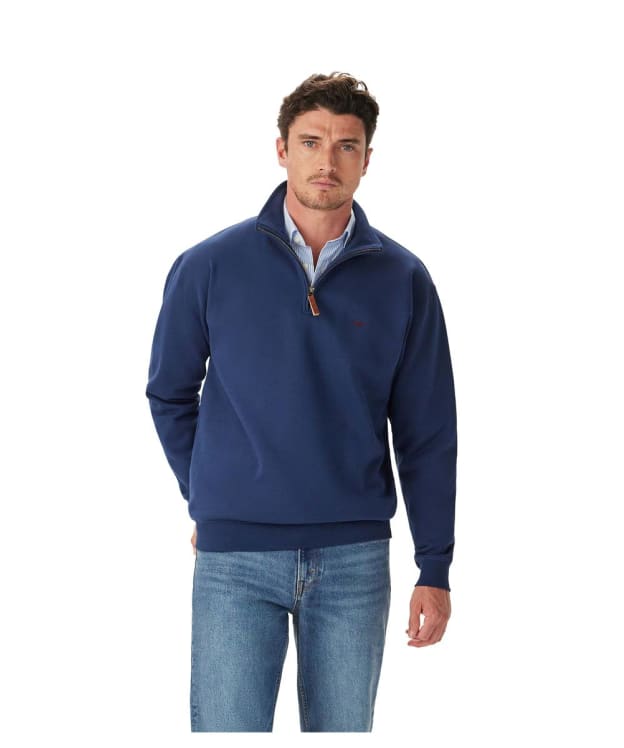 Men's R.M. Williams Mulyungarie Quarter Zip Sweatshirt - Vintage Blue