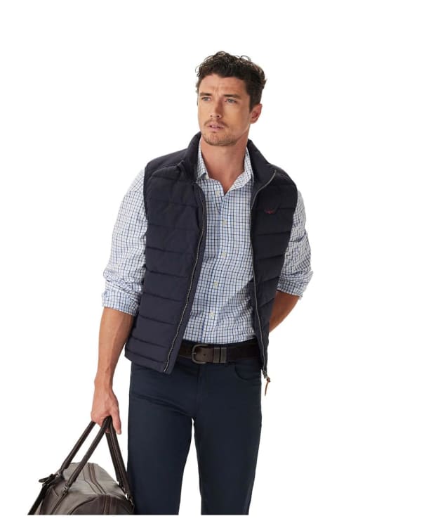 Men's R.M. Williams Newland Poplin Check Shirt - Navy