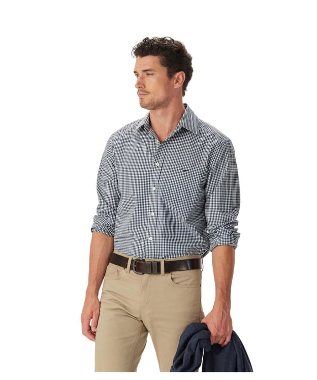 Men's R.M. Williams Mogo Poplin Check Shirt - Navy Char