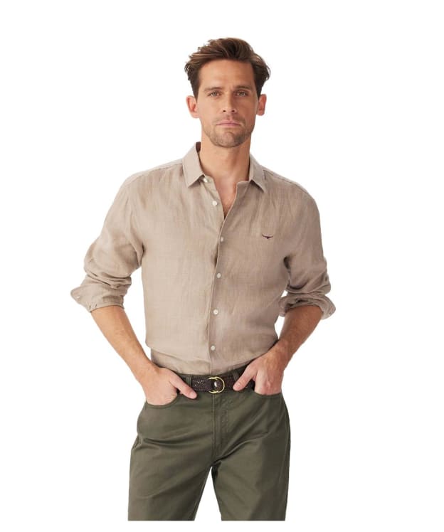 Men's R.M. Williams Newman Classic Linen Shirt - Taupe