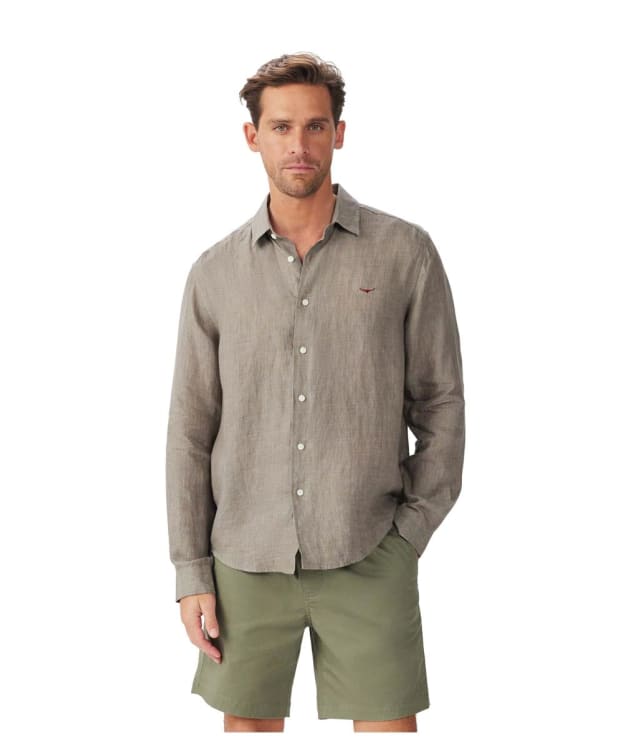 Men's R.M. Williams Newman Classic Linen Shirt - Fatigue