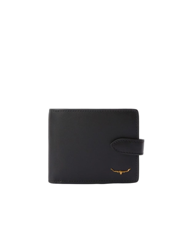 Men's R.M. Williams Bifold Leather Wallet with Coin Pocket and Tab Closure - Black