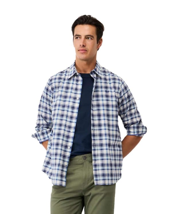 Men's Crew Clothing Faversham Check Broadcloth Shirt - Blue Haze / Provincial Blue