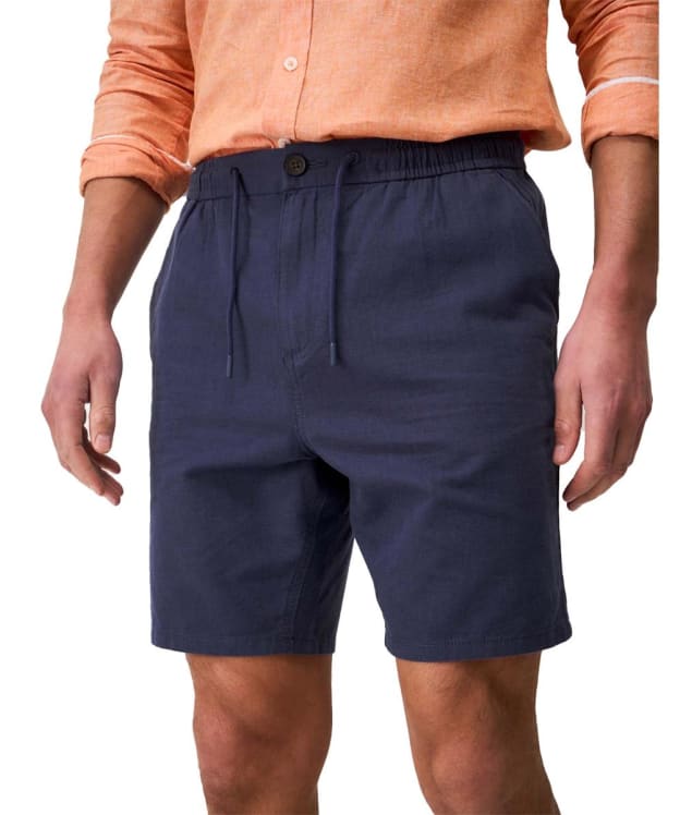 Men's Crew Clothing Plain Linen Blend Shorts - Navy