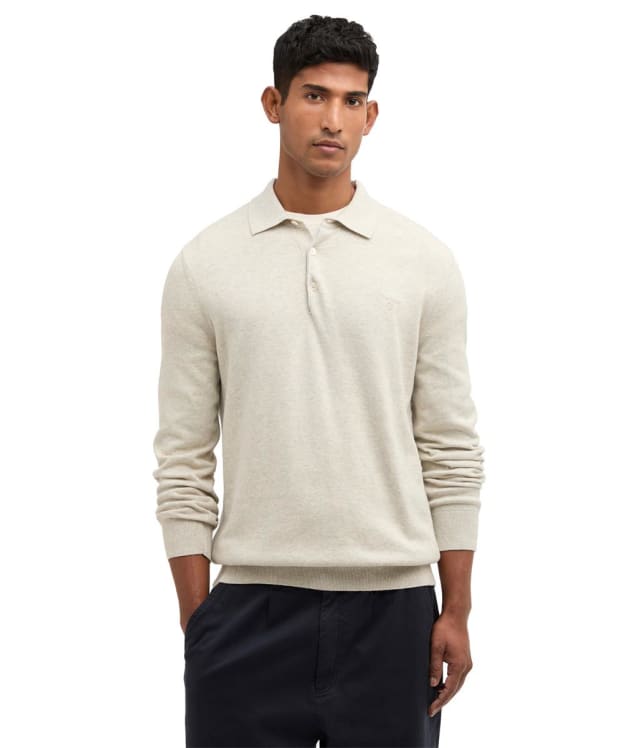Men's Barbour Pima Cotton Knitted Polo Shirt - Neutral
