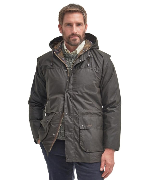 Men's Barbour Classic Durham Waxed Jacket - Olive