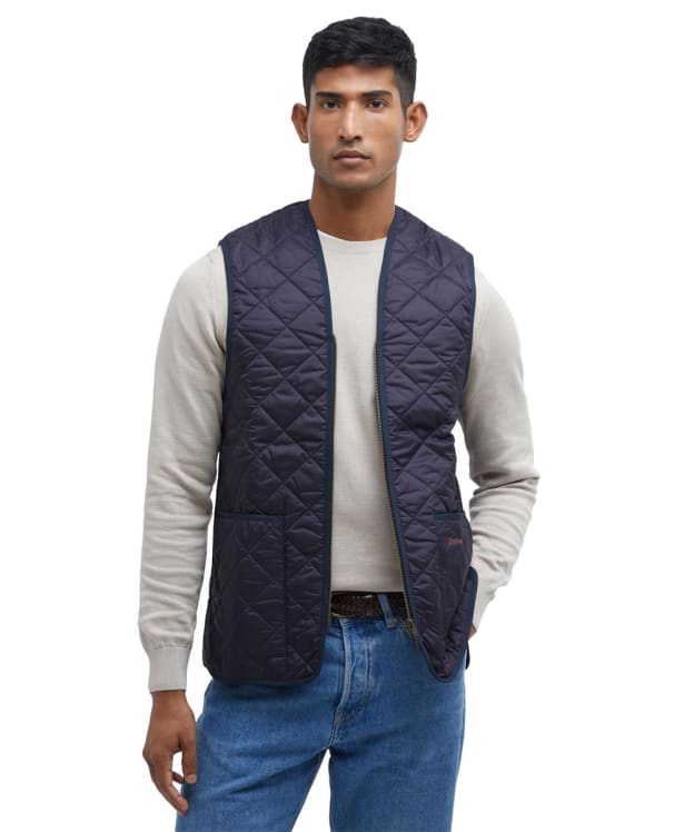 Men's Barbour Quilted Waistcoat / Zip-in Liner - Navy