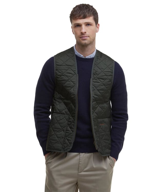Men's Barbour Quilted Waistcoat / Zip-in Liner - Olive