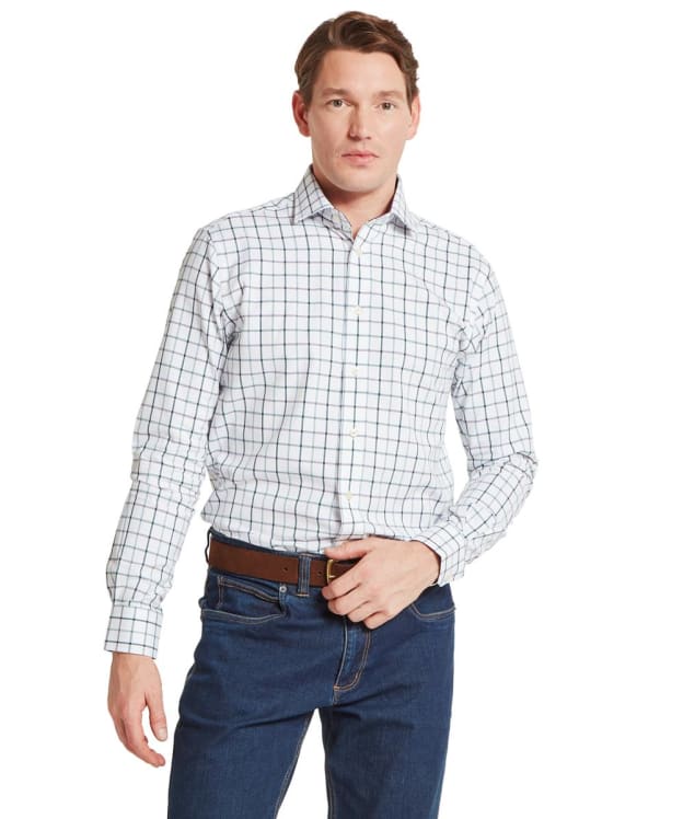 Men’s Schoffel Baconsthorpe Tailored Long Sleeve Shirt - Deep Purple Check