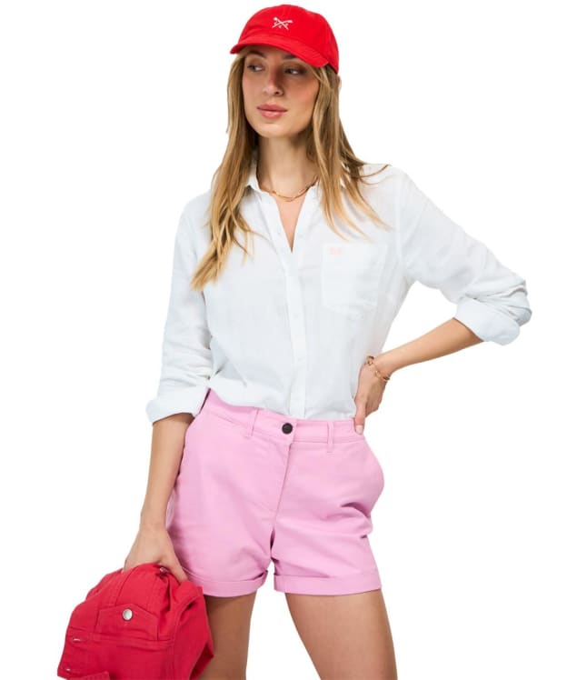 Women's Crew Clothing Relaxed Fit Linen Blend Shirt - Optic White