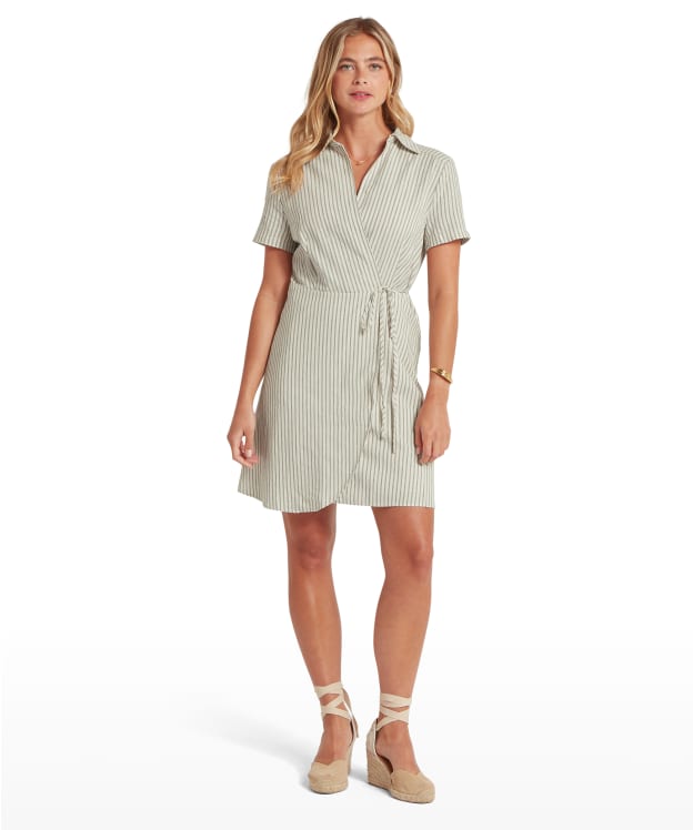 Women's Schöffel Fleur Linen Dress - Agave Green Stripe