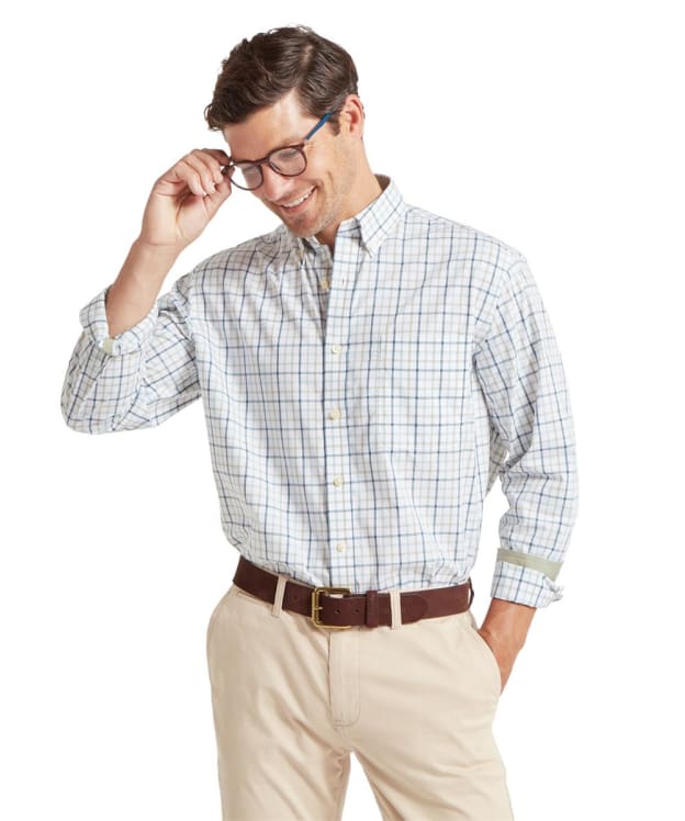 Men's Schoffel Holkham Long Sleeve Shirt - Deep Ocean / Agave