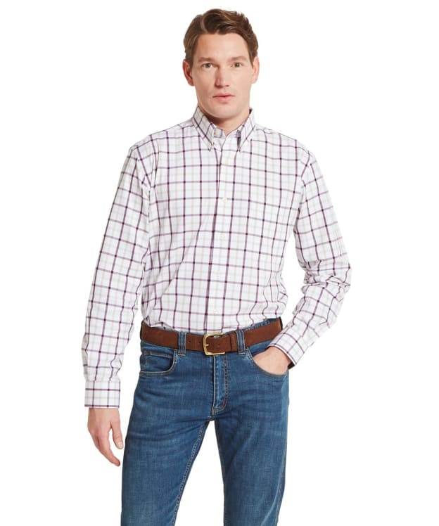 Men's Schoffel Brancaster Long Sleeve Shirt - Beetroot Check