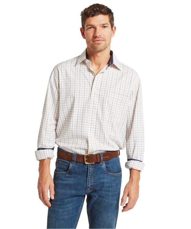 Men's Schoffel Burnham Tattersall Long Sleeve Shirt - Blueberry Tattersall