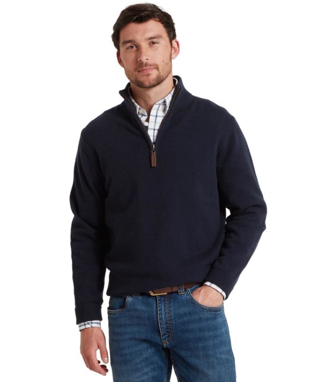 Men's Schöffel Calton Cotton Cashmere 1/4 Zip Jumper - Navy