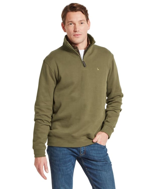 Men's Schöffel Kingsand 1/4 Zip Jumper - Dark Khaki Green