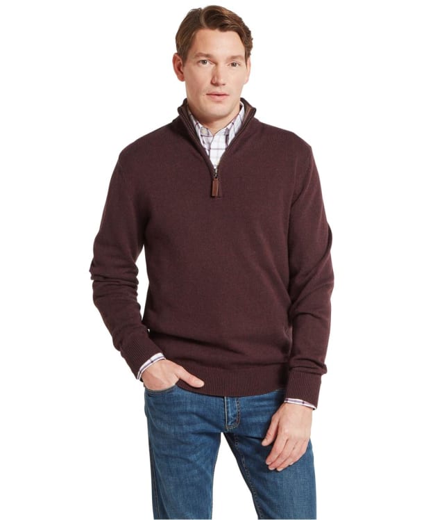 Men's Schöffel Lewis Lambswool 1/4 Zip Jumper - Port