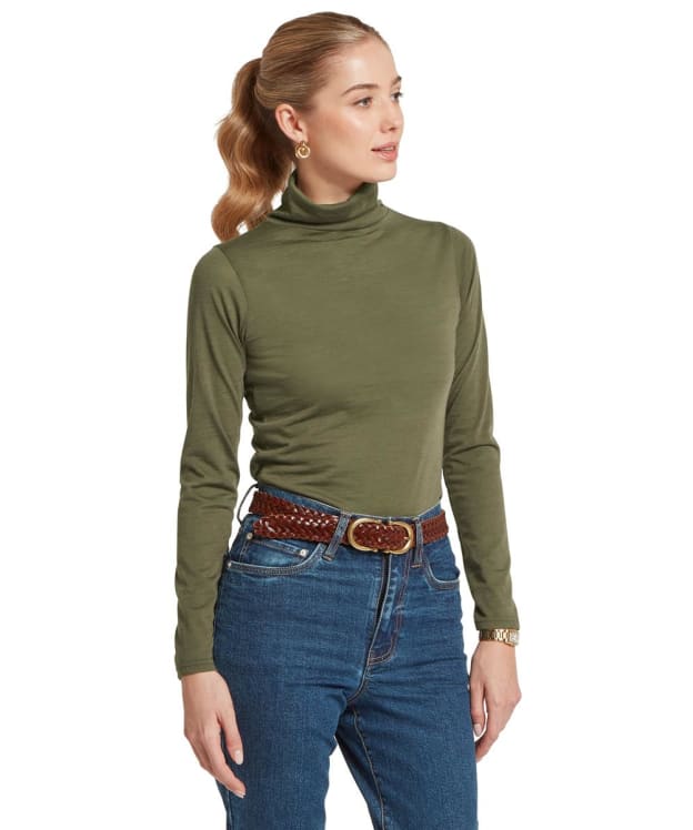 Women's Schöffel Malton Merino Top - Dark Khaki Green