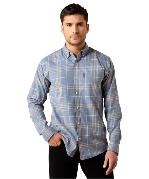 Men's Ariat Clement Classic Button Down Shirt - Soft Blue Plaid