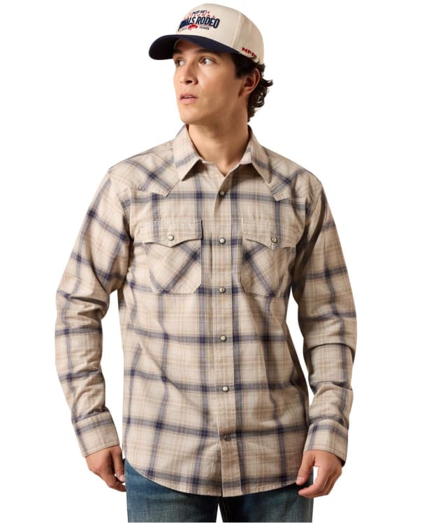 Men's Ariat Retro Hudde Fitted Snap Shirt - Peyote Plaid