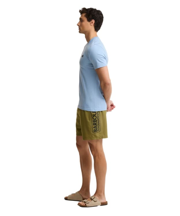 Men's Barbour International Large Logo Swim Shorts - Cable Olive