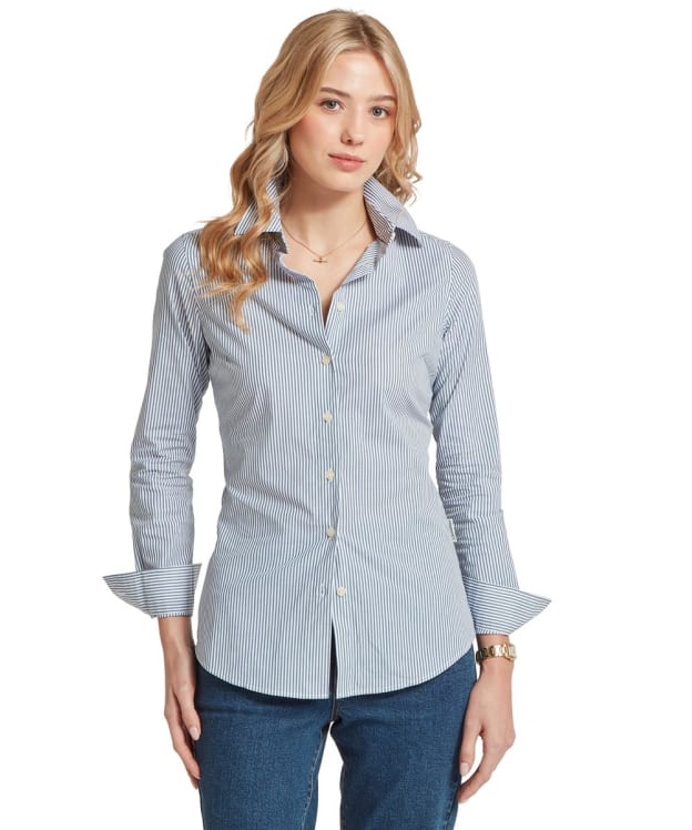Women's Schoffel Norfolk Long Sleeve Shirt - Force Blue Stripe