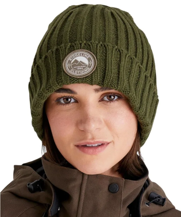 Ridgeline Original Knitted Beanie Hat - Olive