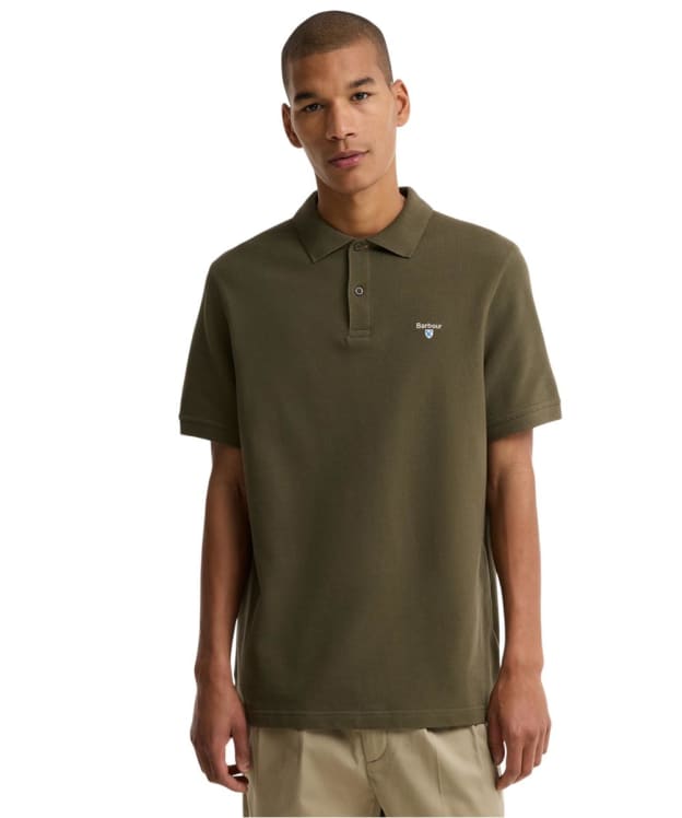 Men's Barbour Regular Tartan Pique Polo Shirt - Dark Olive / Classic Tartan