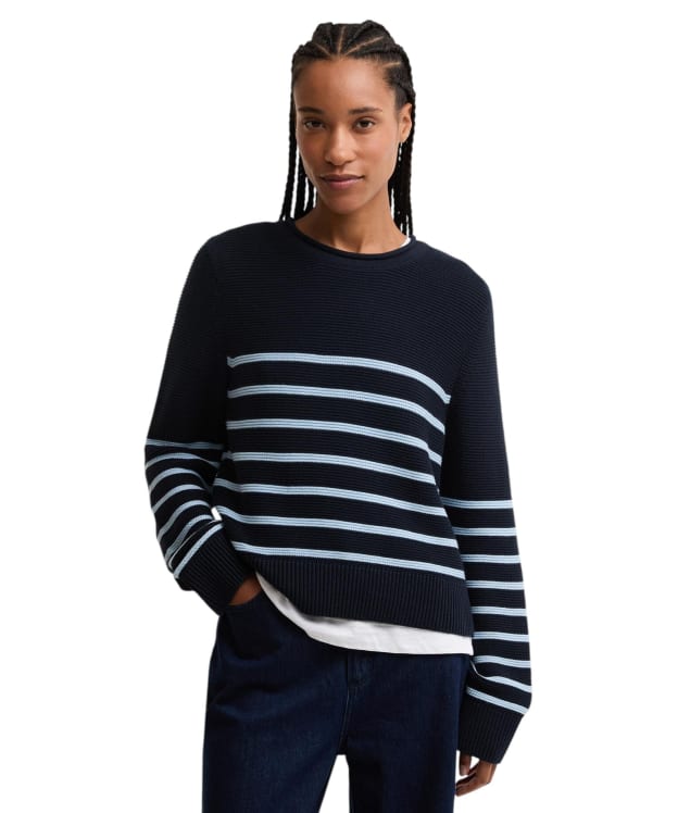 Women's Barbour Hinton Knitted Jumper - Dark Navy Stripe